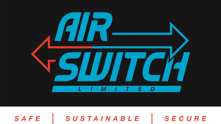 Air-Switch Key 3 Logo of Air Switch Limited with the words "Safe, Sustainable, Secure" below it.